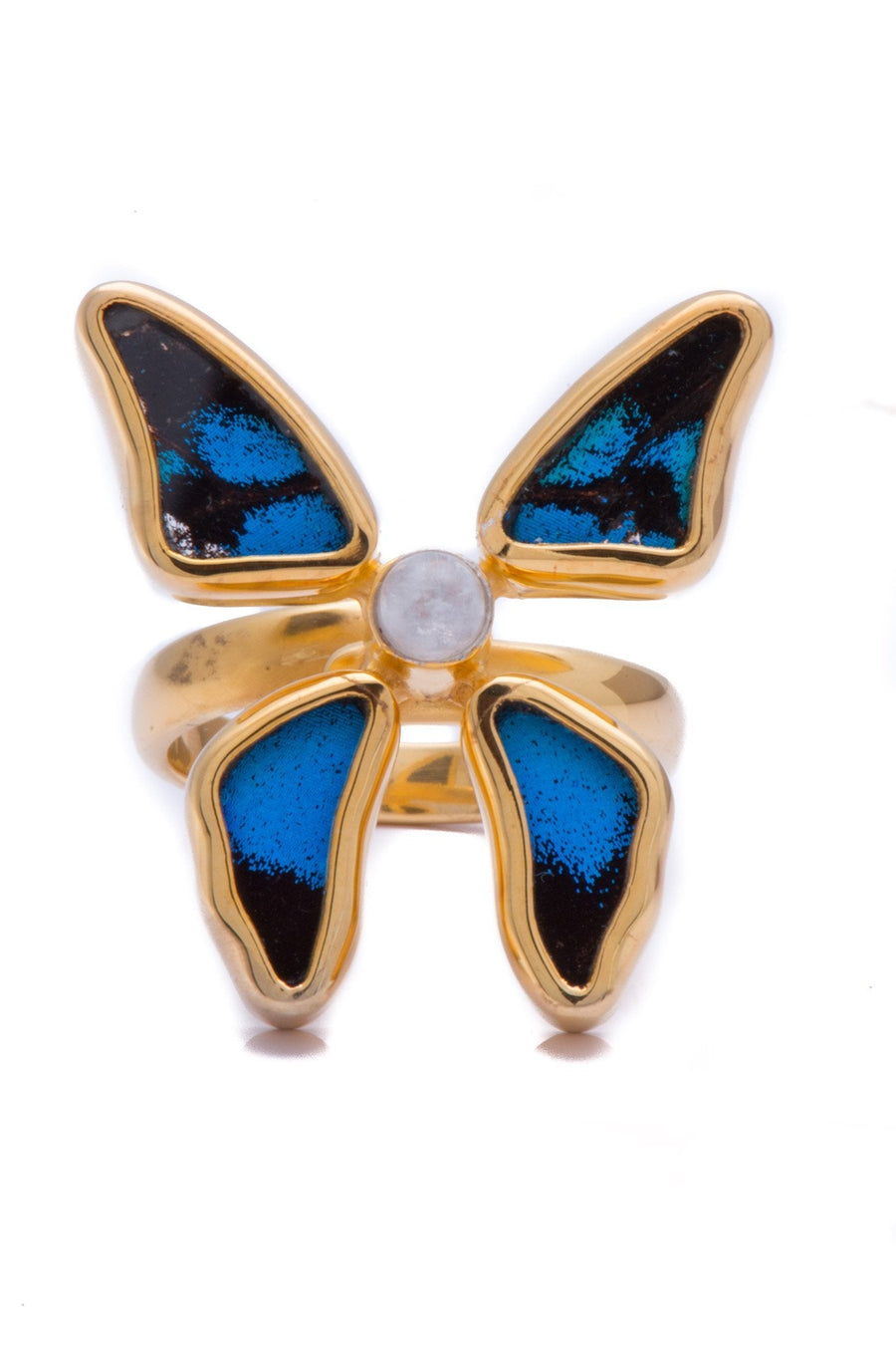1-Real Butterfly Wings-A-4D-3F-Gold-butterfly-ring-with-blue-topaz-birthstone-Royal-Blue-Papilio-Ulysses