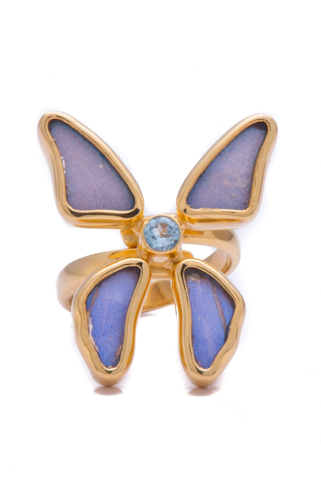 1-Real Butterfly Wings-A-4D-3F-Gold-butterfly-ring-with-blue-topaz-birthstone-Iridescent-Blue-Morpho-Didius