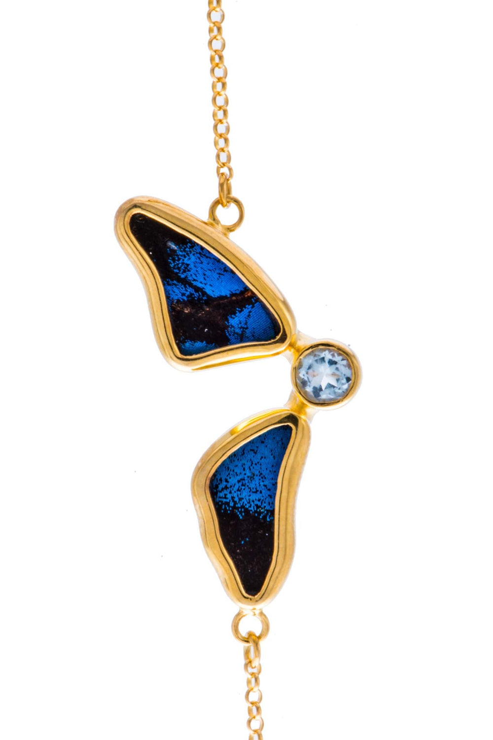 2--A-2F-3F-Gold-butterfly-bracelet-with-blue-topaz-birthstone-Royal-Blue-half-Papilio-Ulysses