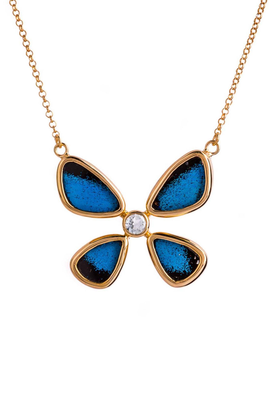 1-Real Butterfly Wings-A-4B-6F-Gold-butterfly-necklace-with-blue-topaz-birthstone-Royal-Blue-Papilio-Ulysses