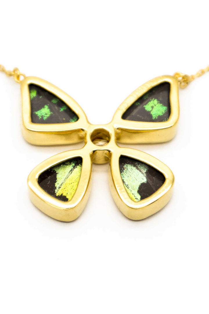 4--A-4B-2F-Gold-butterfly-necklace-with-citrine-birthstone-Shimmering-Rainbow-Green-Chrysiridia-Madagascariensis