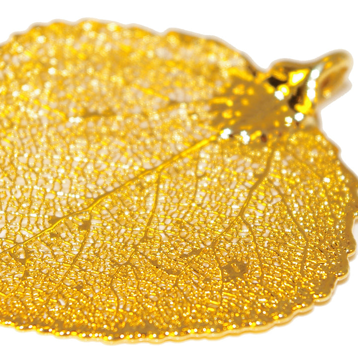 Real Aspen Leaf Pendant layered in 24K Gold