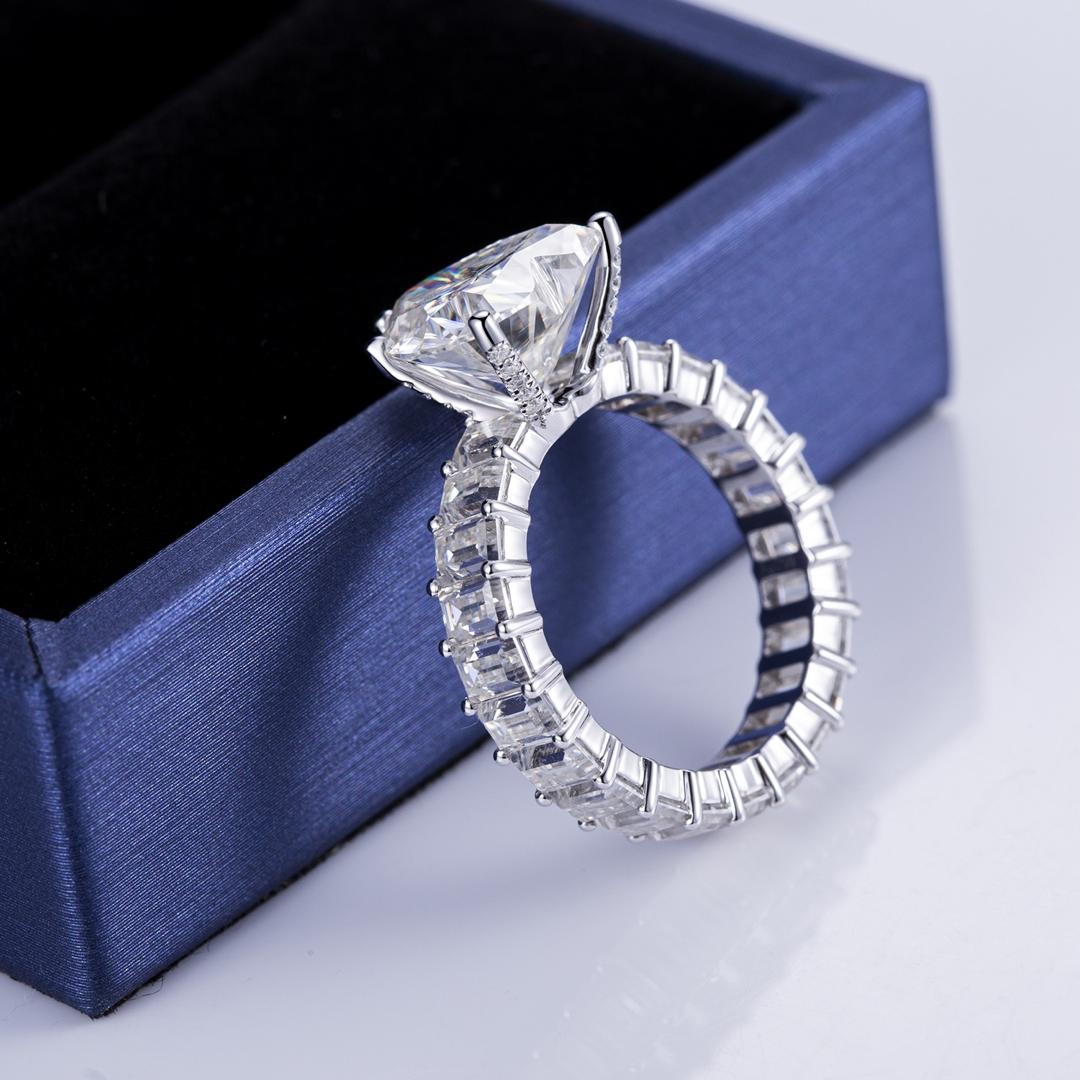 White Gold 4ct Heart Diamond Eternity Ring