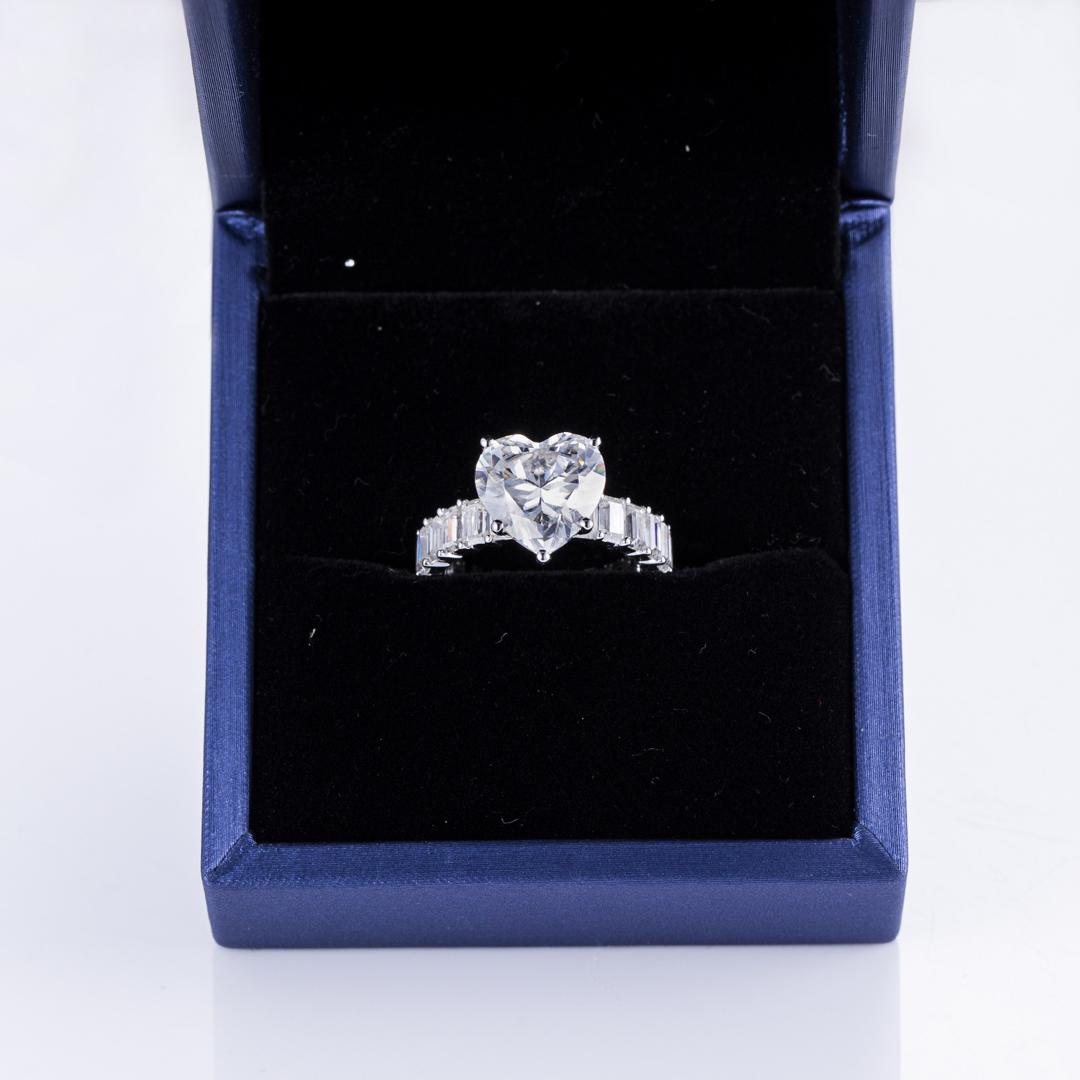White Gold 4ct Heart Diamond Eternity Ring