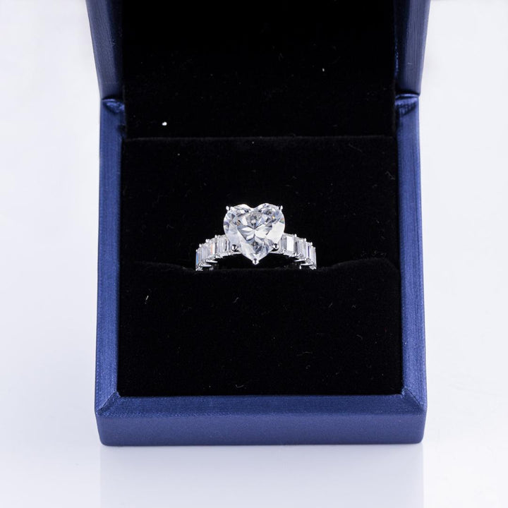 White Gold 4ct Heart Diamond Eternity Ring
