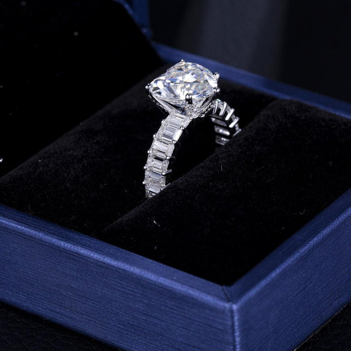 White Gold 4ct Heart Diamond Eternity Ring