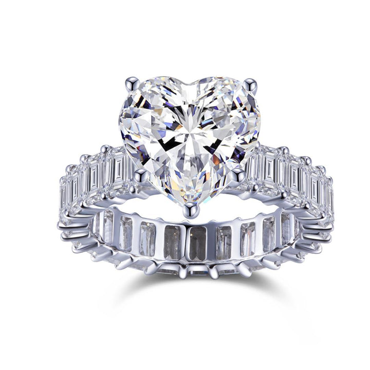 White Gold 4ct Heart Diamond Eternity Ring