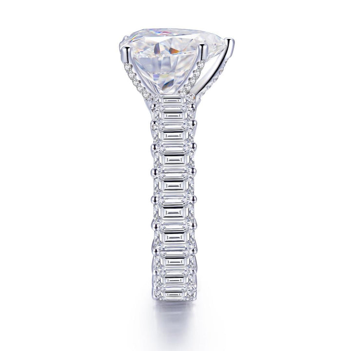 White Gold 4ct Heart Diamond Eternity Ring