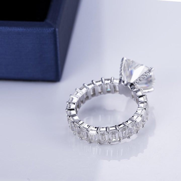 White Gold 4ct Heart Diamond Eternity Ring