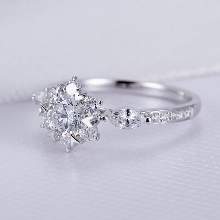 White Gold 0.5ct Snowflake Diamond Engagement Ring