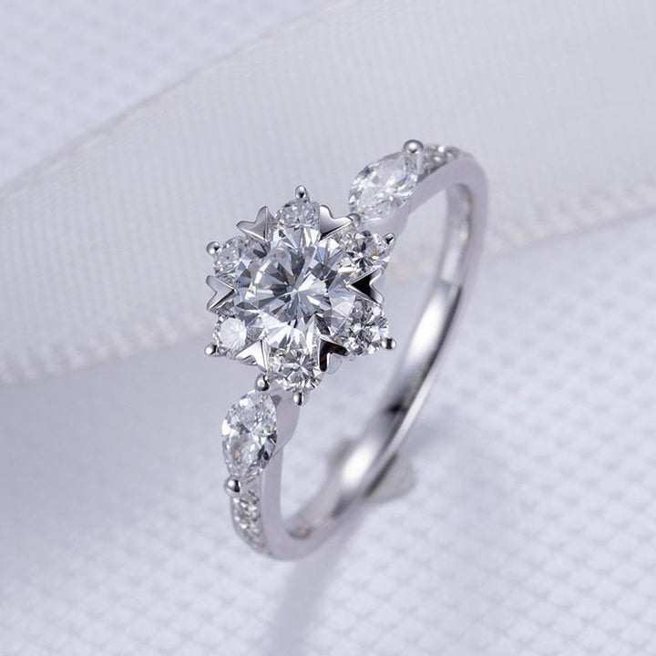 White Gold 0.5ct Snowflake Diamond Engagement Ring