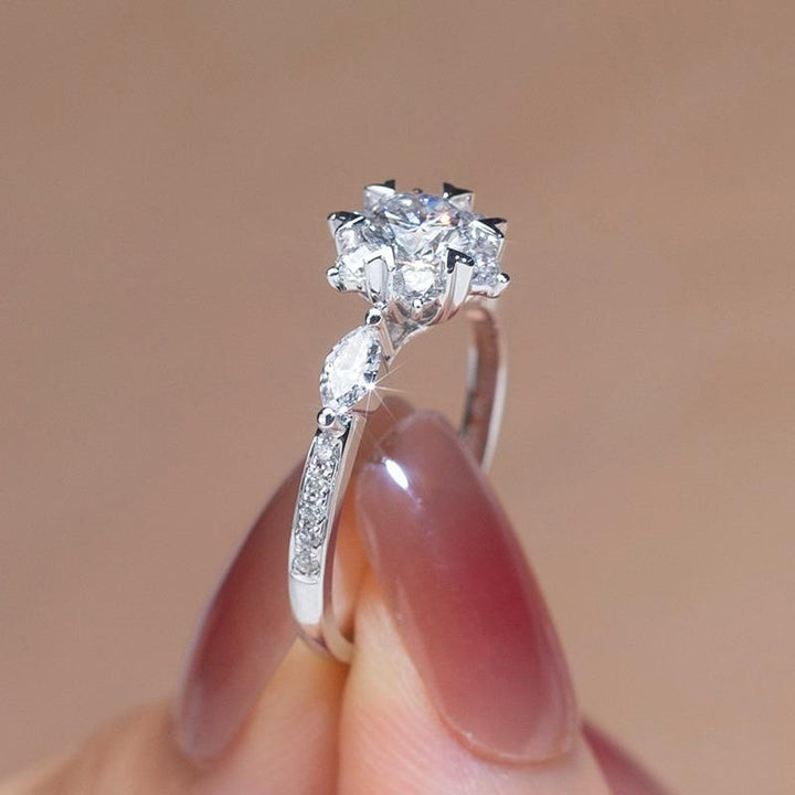 White Gold 0.5ct Snowflake Diamond Engagement Ring