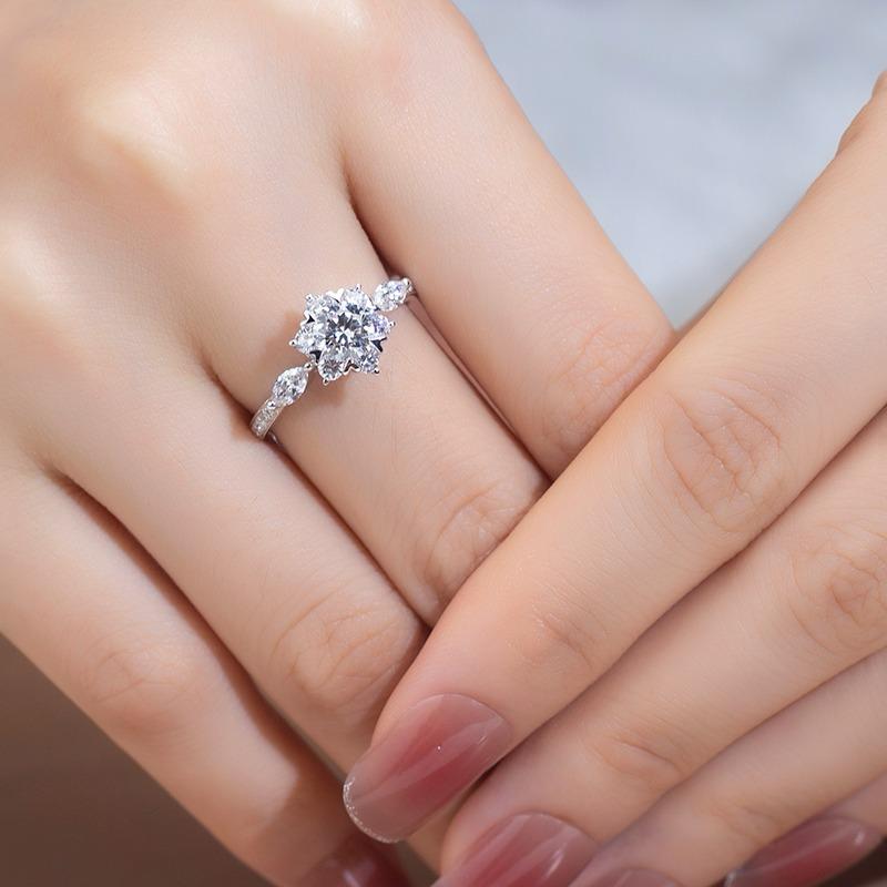 White Gold 0.5ct Snowflake Diamond Engagement Ring