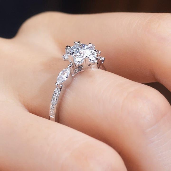 White Gold 0.5ct Snowflake Diamond Engagement Ring