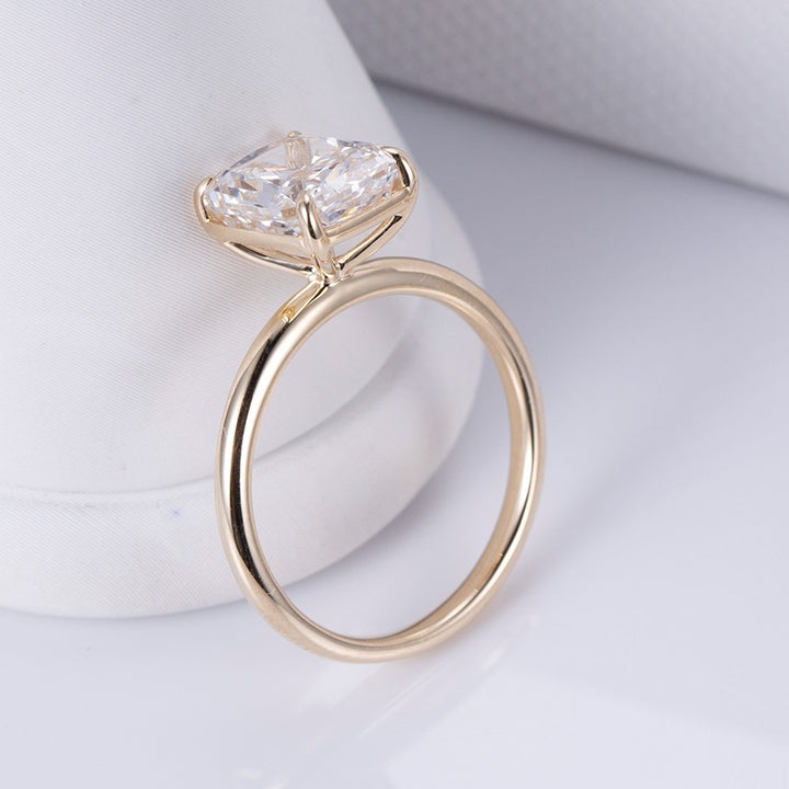 Gold 3.75ct Radiant Diamond Ring & Eternity Band Set