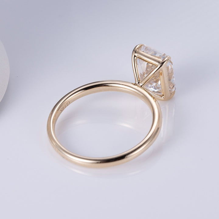 Gold 3.75ct Radiant Diamond Ring & Eternity Band Set