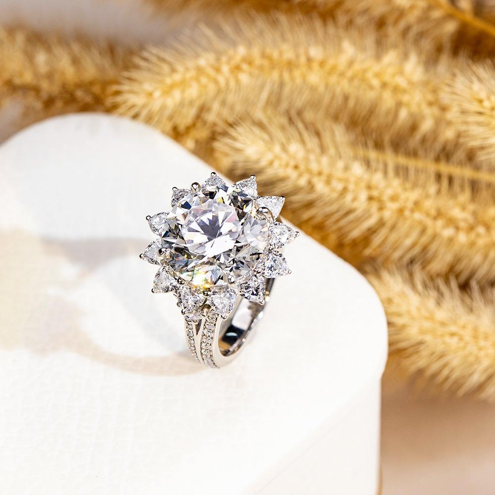 Celestial Halo Round Diamond Ring