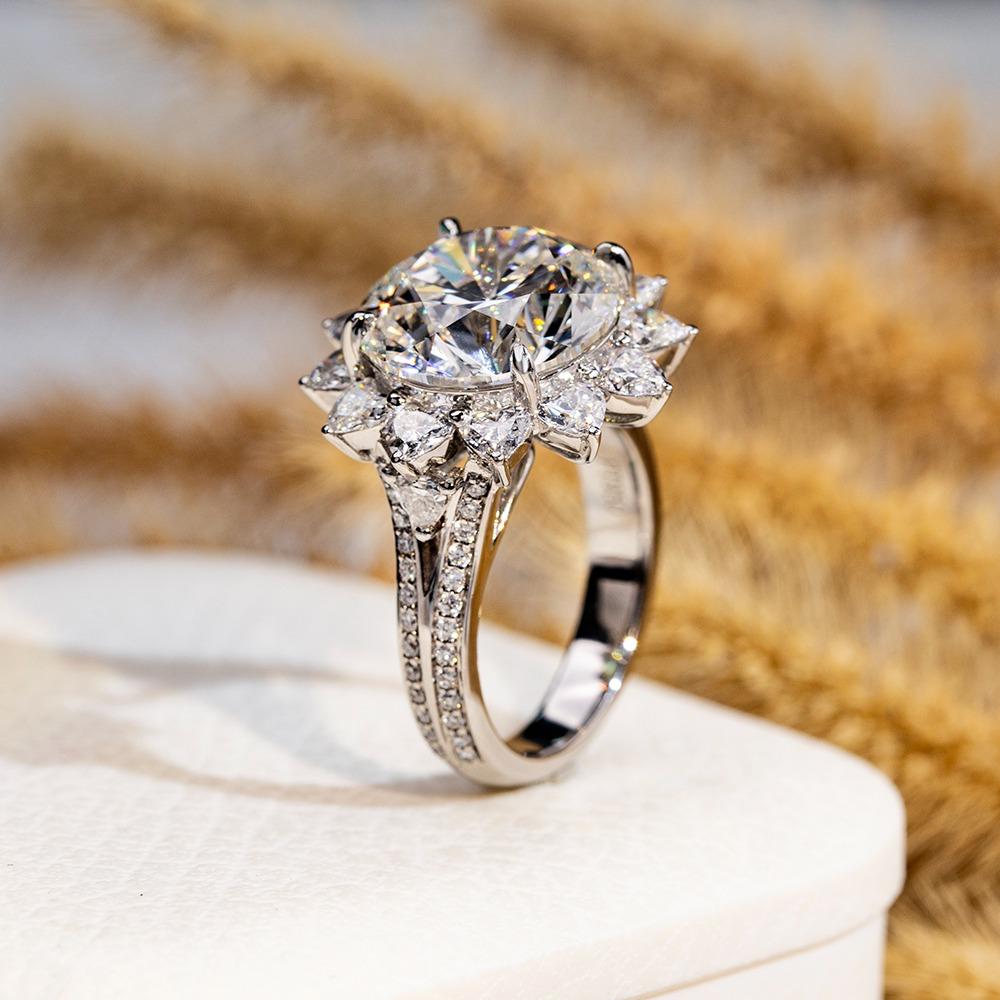 Celestial Halo Round Diamond Ring