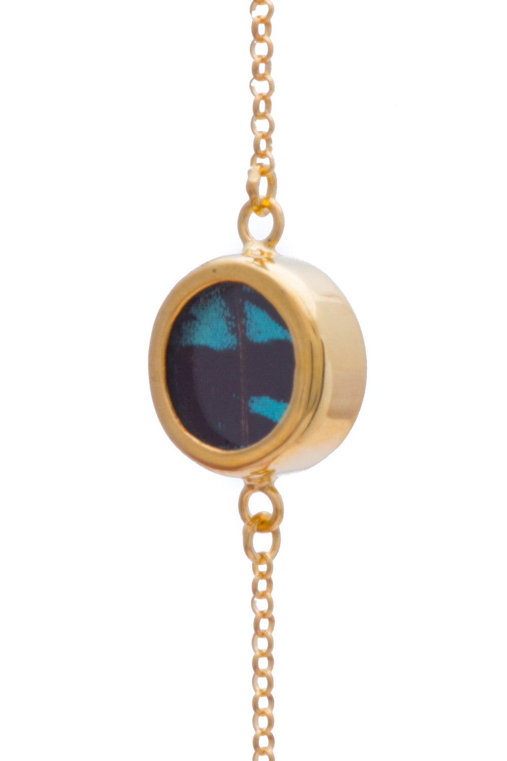 2--A-SC-C1-Gold-butterfly-bracelet-Shimmering-Green-Circle-Chrysiridia-Madagascariensis-Top-wing
