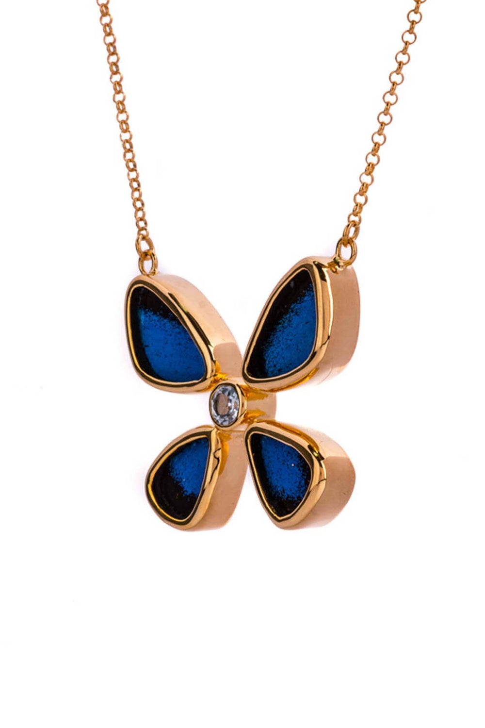 2--A-4B-6F-Gold-butterfly-necklace-with-blue-topaz-birthstone-Royal-Blue-Papilio-Ulysses