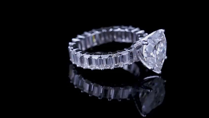 White Gold 4ct Heart Diamond Eternity Ring